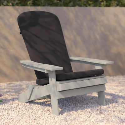 Flash Furniture Charlestown Set Of 2 All-Weather Poly Resin Indoor/Outdoor Folding Adirondack Chairs With Cushions For Deck, Porch, And Patio 7 Flash Furniture Charlestown Set Of 2 All-Weather Poly Resin Indoor/Outdoor Folding Adirondack Chairs With Cushions For Deck, Porch, And Patio - Image 5