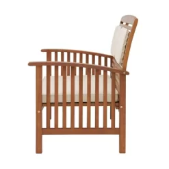 Lyndon Eucalyptus Wood 2 Seat Outdoor Bench With Cushions - Light Brown - Alaterre Furniture -Outdoor Furniture Store GUEST 31c6603b 3d7e 40b5 b658 1eceed11d68d