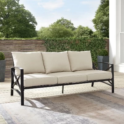 Kaplan Outdoor Metal Sofa Oil Rubbed Bronze With Cushions - Crosley 8 Kaplan Outdoor Metal Sofa Oil Rubbed Bronze With Cushions - Crosley - Image 6