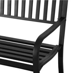 Outsunny 50" Garden Park Bench, Slatted Steel Outdoor Decorative Loveseat For Patio Lawn -Outdoor Furniture Store GUEST 3250718d 4b7e 41fa 8a0a bfa5c3f7dcbf