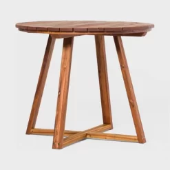 Saracina Home 36" Modern Acacia Slatted Round Outdoor Dining Table -Outdoor Furniture Store GUEST 336e6b3c 559d 41f8 bd29 21ecadc36cdd