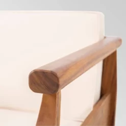 Aston 2pk Acacia Wood Mid-Century Modern Club Chairs - Teak/Cream - Christopher Knight Home -Outdoor Furniture Store GUEST 338b8759 7b97 4671 a9a8 582fe57c4aa6