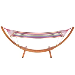 Outsunny 10' Hammock With Wood Stand, Rainbow Bed, Heavy Duty Roman Arc Hammock For Single Person For Patio Backyard Balcony Porch -Outdoor Furniture Store GUEST 33b187b4 8e1d 46e3 850b 3bd1d18aedf2