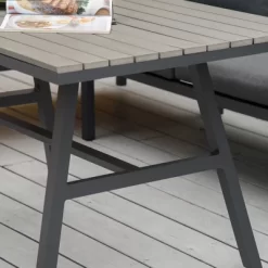 Outsunny 4 Piece Patio Furniture Set, Outdoor L-Shaped Sectional Sofa With 2 Couches, Bench, Dining Table, Cushions, Aluminum Conversation Set, Gray 9 Outsunny 4 Piece Patio Furniture Set, Outdoor L-Shaped Sectional Sofa With 2 Couches, Bench, Dining Table, Cushions, Aluminum Conversation Set, Gray -Outdoor Furniture Store GUEST 33c9cc0f 898d 4083 8533 fb03b0a4fc30