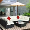 Costway 7PCS Patio Rattan Furniture Set Sectional Sofas Off White & Grey Cushion Covers -Outdoor Furniture Store GUEST 34a60321 41b2 4f17 ab2c a82c7a97c76e