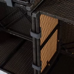 9pc Wicker Patio Sectional Seating Set With Cushions - Brown/Blue - GODEER -Outdoor Furniture Store GUEST 34be8931 f4d3 42fb 9d51 6ce0bc5caa58