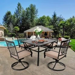 5PC Patio Dining Set With 37" Square Table & Swivel Chairs - Captiva Designs -Outdoor Furniture Store GUEST 34e19fc4 0f92 46cd aa7c 2d9488147b59