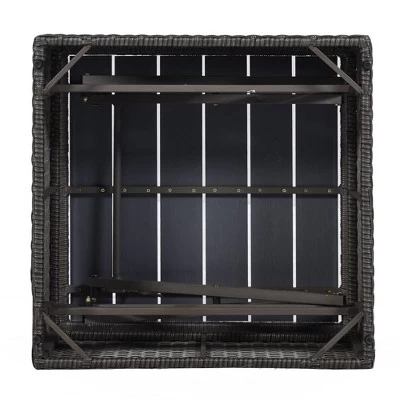 4pc Outdoor Wicker Rectangle Daybed With Canopy & Cushions - Beige - GODEER 10 4pc Outdoor Wicker Rectangle Daybed With Canopy & Cushions - Beige - GODEER - Image 8