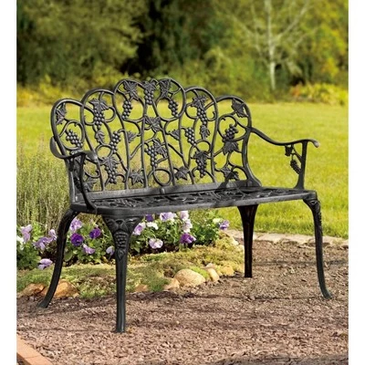 Grapevine Garden Bench In Powder-Coated Aluminum 6 Grapevine Garden Bench In Powder-Coated Aluminum - Image 4