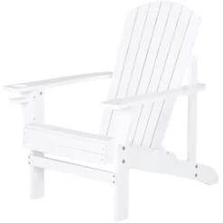 Outsunny Wooden Adirondack Chair Outdoor Classic Lounge Chair With Ergonomic Design & A Built-In Cup Holder For Patio Deck Backyard Fire Pit -Outdoor Furniture Store GUEST 3580ae8a 8490 4131 b671 b79304819875