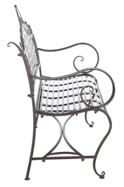 Abner Wrought Iron 45.75 Inch W Outdoor Garden Bench - Safavieh -Outdoor Furniture Store GUEST 36401f18 1591 4a8d 9f9a f27be06ac7ec