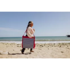 Picnic Time Beachcomber Portable Beach Chair & Tote - Blue Pinstripe -Outdoor Furniture Store GUEST 366fcd63 153b 426c b389 cab7c67b4553