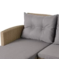 4pc Wicker Patio Conversation Set With Cushions - Beige/Brown - GODEER -Outdoor Furniture Store GUEST 36af892c a979 48fb 9db0 253c79c3edf3