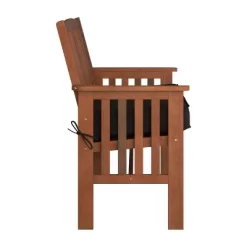 Miramar Hardwood Outdoor Bench - Cinnamon Brown/Black - CorLiving -Outdoor Furniture Store GUEST 36b96826 eef5 4236 b0a6 94db5b6509d2