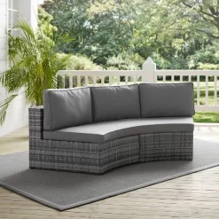Catalina Wicker Round Sectional Sofa - Gray - Crosley -Outdoor Furniture Store GUEST 373c3a95 eabe 49bd 98fe 71e7ed3f31cc