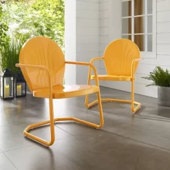 Griffith Metal Chair Tangerine - Crosley -Outdoor Furniture Store GUEST 375a1ff3 be79 490a bde2 e6584c9b90d2