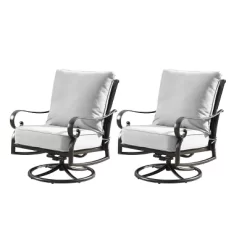 5pc Set With 44" Outdoor Aluminum Round Fire Table & 4 Deep Seating Swivel Rocking Chairs & Wind Blocker Lid - Oakland Living 25 5pc Set With 44" Outdoor Aluminum Round Fire Table & 4 Deep Seating Swivel Rocking Chairs & Wind Blocker Lid - Oakland Living -Outdoor Furniture Store GUEST 37634957 e706 4ba1 8cd0 2f52a2352bd3