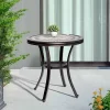 Tile Top Round Outdoor Table - Bronze - WELLFOR -Outdoor Furniture Store GUEST 37eb6b20 abd8 4448 9cc1 31b2d88f6613
