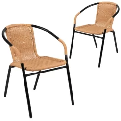 Flash Furniture 2 Pack Rattan Indoor-Outdoor Restaurant Stack Chair -Outdoor Furniture Store GUEST 3814aca4 5b1d 418f 9a07 a656599f33d5