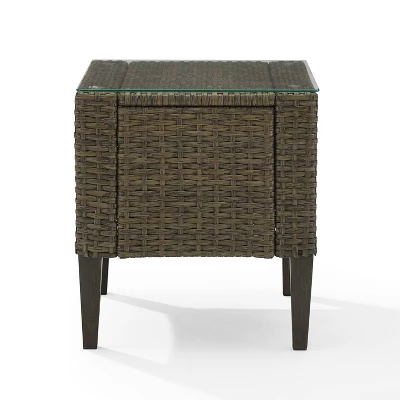 Rockport Outdoor Wicker Side Table - Light Brown - Crosley 6 Rockport Outdoor Wicker Side Table - Light Brown - Crosley - Image 4