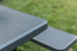 Gardenised Gray Outdoor Foldable Woodgrain Portable Picnic Table Set, 5 Feet Long -Outdoor Furniture Store GUEST 3888e53e 110f 4fc5 baa1 d0f7e6e792d9