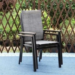 5pc Patio Set With Steel Table With 2" Umbrella Hole & Aluminum Frame Sling Chairs - Captiva Designs -Outdoor Furniture Store GUEST 398c1064 60a2 4570 9910 775819719ab9