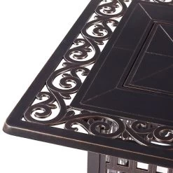 5pc Outdoor Dining Set With 48" Rectangle Fire Table & Deep Seating Swivel Rocking Chairs, Wind Blocker Lid & Covers - Oakland Living -Outdoor Furniture Store GUEST 39e1ebb5 3245 4a55 9c13 ecbd9bf6f7fb