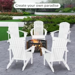 Outsunny Wooden Adirondack Chair Outdoor Classic Lounge Chair With Ergonomic Design & A Built-In Cup Holder For Patio Deck Backyard Fire Pit -Outdoor Furniture Store GUEST 3adbff7d 95af 4913 9cd5 c783430cb51d