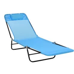 Outsunny Portable Sun Lounger, Lightweight Folding Chaise Lounge Chair W/ Adjustable Backrest & Pillow For Beach, Poolside And Patio 18 Outsunny Portable Sun Lounger, Lightweight Folding Chaise Lounge Chair W/ Adjustable Backrest & Pillow For Beach, Poolside And Patio -Outdoor Furniture Store GUEST 3b39c429 4d36 4a63 ae35 a3545740ca54