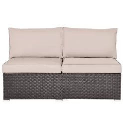 Costway 2PCS Patio Rattan Armless Sofa Sectional Conversation Furniture Set W/Cushion -Outdoor Furniture Store GUEST 3b7433e7 f4e9 46b2 92be e3facb676808