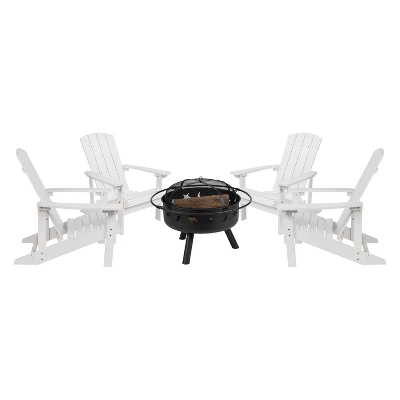 Merrick Lane Ayala 5 Piece Outdoor Leisure Set With Set Of 4 Poly Resin Adirondack Chairs And Star And Moon Iron Fire Pit 14 Merrick Lane Ayala 5 Piece Outdoor Leisure Set With Set Of 4 Poly Resin Adirondack Chairs And Star And Moon Iron Fire Pit - Image 12