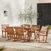 Saracina Home 7pc Modern Slatted Acacia Outdoor Dining Set With Trapezoid Legs -Outdoor Furniture Store GUEST 3b9e8d9b 833d 4838 9a99 7fd8ec393cf2