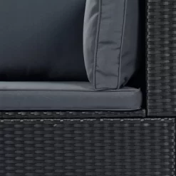 6pc Wicker Patio Conversation Set With Cushions - Black/Gray - GODEER -Outdoor Furniture Store GUEST 3bc2ca4c dbd8 40b3 906e 48d03d8bf16d