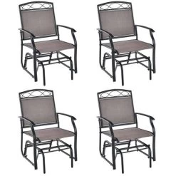 Costway 2pcs Patio Glider Set Single Swing Rocking Chair Heavy-Duty Metal Frame Outdoor -Outdoor Furniture Store GUEST 3bc5326b c29b 4a25 b39c b9f76c048afb
