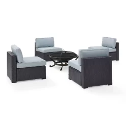 Biscayne 5pc Outdoor Wicker Conversation Set With 4 Armless Chairs & Fire Pit - Mist - Crosley 12 Biscayne 5pc Outdoor Wicker Conversation Set With 4 Armless Chairs & Fire Pit - Mist - Crosley -Outdoor Furniture Store GUEST 3bc8a6c5 4073 4a4c 8e5b c19e13050e29