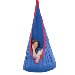 HearthSong HugglePod Deluxe Indoor/Outdoor Sturdy Cotton Canvas Hanging Chair For Kids With Inflatable Cushion -Outdoor Furniture Store GUEST 3caf8eec aed2 4762 9098 eca0f60dd3fa