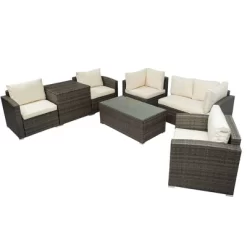 7pc Wicker Patio Seating Set With Cushions & Storage Box - Gray/Beige - GODEER 18 7pc Wicker Patio Seating Set With Cushions & Storage Box - Gray/Beige - GODEER -Outdoor Furniture Store GUEST 3ce846b6 8529 4db2 a7fd 2cc6356a48f5