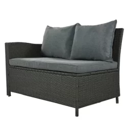 6pc Outdoor Set With Loveseats, Sofa, Chair, Bench & Coffee Table - Gray - GODEER -Outdoor Furniture Store GUEST 3cf23144 a85b 47b1 9639 0cb234a39bf3