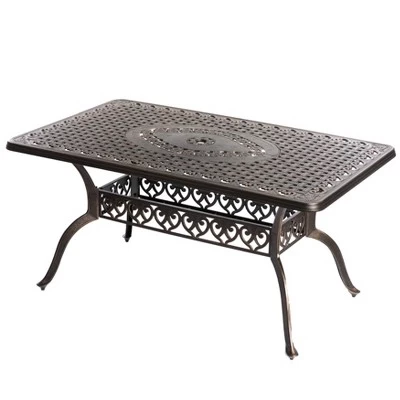 Gardenised Indoor And Outdoor Bronze Dinning Set 6 Chairs With 1 Table Bistro Patio Cast Aluminum. 4 Gardenised Indoor And Outdoor Bronze Dinning Set 6 Chairs With 1 Table Bistro Patio Cast Aluminum. - Image 2