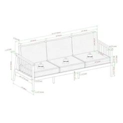 Saracina Home Modern Boho Eucalyptus Outdoor Spindle Sofa With Cushions -Outdoor Furniture Store GUEST 3d8e4406 bf24 47ef b778 46137a40d20d