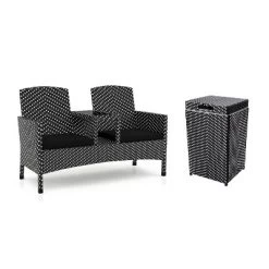 2pc Maksville Aluminum Patio Loveseat & Trash Can - MiBasics -Outdoor Furniture Store GUEST 3d903f86 21d3 4f23 a1fc 38e2796d5f37