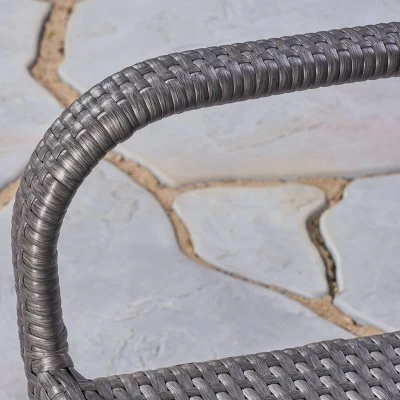 Sanders 3pc Acacia Wood & Wicker Bistro Set - Gray - Christopher Knight Home 8 Sanders 3pc Acacia Wood & Wicker Bistro Set - Gray - Christopher Knight Home - Image 6