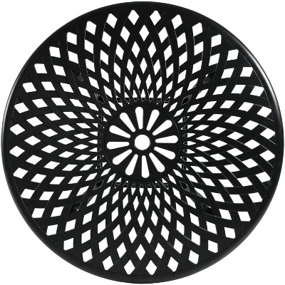 Sunnydaze Decor Sunnydaze Outdoor Crossweave Design Black Cast Aluminum Round Patio Dining Furniture Set With Table And Chairs, 5pc 5 Sunnydaze Decor Sunnydaze Outdoor Crossweave Design Black Cast Aluminum Round Patio Dining Furniture Set With Table And Chairs, 5pc - Image 3