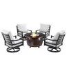 5pc Outdoor Fire Table Set With Weave 44" Round Fire Table, 4 Deep Seating Swivel Rocking Chairs & Table Fabric Covers - Oakland Living -Outdoor Furniture Store GUEST 3ec65bcb 3a3e 46d8 b136 a068d37c9922