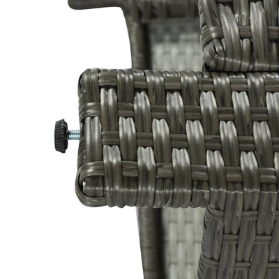 6pc Outdoor Wicker Set With Loveseats, Sofa, Chair, Coffee Table & Bench - Beige - GODEER 4 6pc Outdoor Wicker Set With Loveseats, Sofa, Chair, Coffee Table & Bench - Beige - GODEER - Image 2