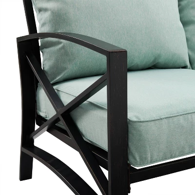 Kaplan 3pc Outdoor Conversation Set With Fire Table & 2 Loveseats - Mist - Crosley 13 Kaplan 3pc Outdoor Conversation Set With Fire Table & 2 Loveseats - Mist - Crosley - Image 11