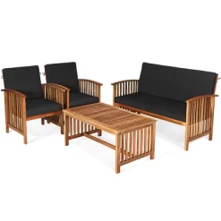 Tangkula 4PCS Patio Acacia Wood Sofa Set Conversation Couch Coffee Table With Cushions 20 Tangkula 4PCS Patio Acacia Wood Sofa Set Conversation Couch Coffee Table With Cushions -Outdoor Furniture Store GUEST 3f443a13 1a56 4e68 b7d7 0c730edcdca5
