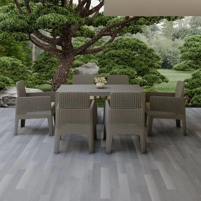 Lucca 7pc Dining Set With Cushions - Gray/Beige - DUKAP 11 Lucca 7pc Dining Set With Cushions - Gray/Beige - DUKAP - Image 9