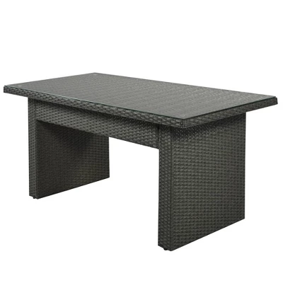 6pc Outdoor Wicker Set With Loveseats, Sofa, Chair, Coffee Table & Bench - Beige - GODEER 9 6pc Outdoor Wicker Set With Loveseats, Sofa, Chair, Coffee Table & Bench - Beige - GODEER - Image 7