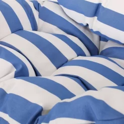 Los Alamitos Indoor/Outdoor Wicker Hanging Chair With 8' Chain - White/Blue - Christopher Knight Home -Outdoor Furniture Store GUEST 3fd22610 0448 4123 be58 b07047558772